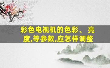 彩色电视机的色彩、 亮度,等参数,应怎样调整